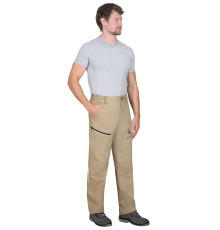 Брюки С-ДЕКСТЕР песочные с черной отделкой (арт.162658)