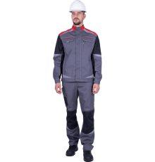 Куртка ТУРБО SAFETY летняя мужская сер/крас/черн (КУР 702)