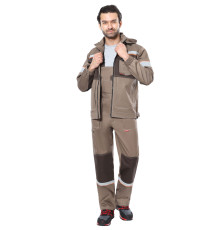 Костюм С-РОДОС куртка, полукомбинезон св.коричневый с т.коричневым