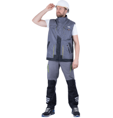 Жилет ЭДВАНС утепленный сер/т.сер/лимон (ЖИЛ 655)