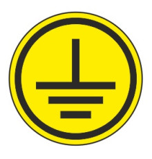 Знак Z08 "Символ заземления" (Самокл. 30 х 30)