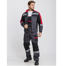 Костюм ФОРМУЛА с СОП(куртка +п/к) серый/красный/черный