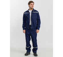 Костюм ПРОФЕССИОНАЛ-1 с СОП мужской (куртка +брюки) синий/бежевый