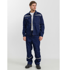 Костюм ПРОФЕССИОНАЛ-1 с СОП мужской (куртка +брюки) синий/бежевый