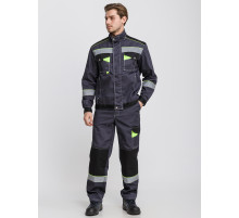 Костюм КОРВЕТ с СОП т.серый/черный/лимон