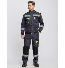 Костюм КОРВЕТ с СОП т.серый/черный/лимон