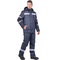 Куртка РОУД (Кур 201) зимняя т.серый/черный