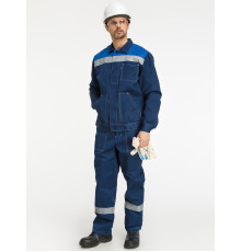 Костюм ЛЕГИОН-2 т.синий/вас. (Комплект: куртка и полукомб.)