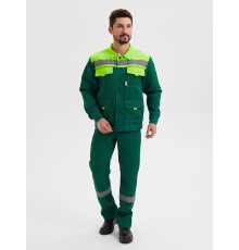 Костюм НОВА куртка+п/к, цв. зеленый/лимон