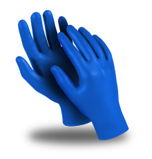 Перчатки ЭКСПЕРТ (DG-043), латекс, 0.12 мм, неопудренные, текстура на пальцах, цвет синий (ПЕР 733)