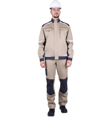 Куртка ТУРБО SAFETY летняя мужская беж/т.сер (КУР 402)