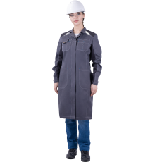 Халат ТУРБО SAFETY летний женский сер/т.сер (ХАЛ 746)