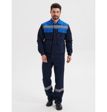 Костюм НОВА куртка+брюки, цв. т.синий/василек, тк. 80/20 пл. 260