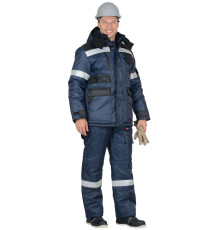 Костюм С-БЕРКУТ утепленный (куртка+п/к) син/чёрн СОП тк. Оксфорд арт.02527