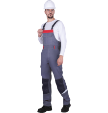 Полукомбинезон ТУРБО SAFETY летний мужской сер/крас/чер (ПКОМ1602)