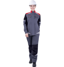 Куртка ТУРБО SAFETY летняя женская сер/чер/крас (КУР 694)