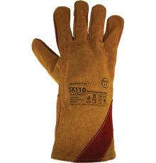 Краги спилковые пятипалые на подкладке, усил. ладонь и пал, кевл.нить арт. ArmProtect SK110