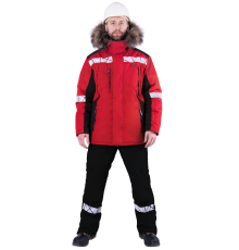 Куртка ХАЙ-ТЕК SAFETY зимняя красный/черный (КУР 215)