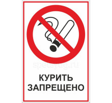 Табличка КУРИТЬ ЗАПРЕЩЕНО (Пластик, 200 х 300 мм.)