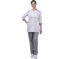 Костюм МИРАЖ белый/св.серый (кос 740)
