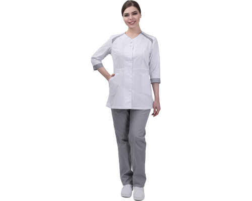 Костюм МИРАЖ белый/св.серый (кос 740) Костюм МИРАЖ белый/св.серый (кос 740)