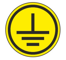 Знак Z08 "Символ заземления" (Самокл. 100 х 100)