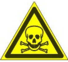 Знак W03 "ОПАСНО. ЯДОВИТЫЕ ВЕЩЕСТВА" (Самокл. 200 х 200)