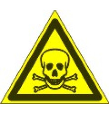 Знак W03 "ОПАСНО. ЯДОВИТЫЕ ВЕЩЕСТВА" (Самокл. 200 х 200)