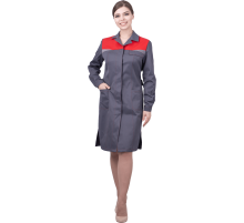 Халат КМ-10 ЛЮКС (ХАЛ 546) женский серый/красный