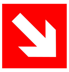 Знак F01-02 'НАПРАВЛЯЮЩАЯ СТРЕЛКА ПОД УГЛОМ 45' (самокл. 200х200)