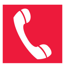 Знак F05 "ТЕЛЕФОН ДЛЯ ИСПОЛЬЗОВАНИЯ ПРИ ПОЖАРЕ" (самокл. 200х200)