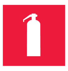 Знак F04 'ОГНЕТУШИТЕЛЬ' (самокл. 100х100)