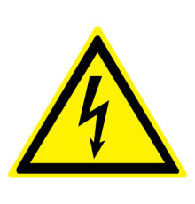 Знак W08 "ОПАСНОСТЬ ПОРАЖЕНИЯ ЭЛЕКТРИЧЕСКИМ ТОКОМ" (Самокл. 200 х 200)