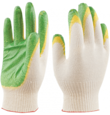 Перчатки ГРИН х/б с 2-м латексом (Пер 021)