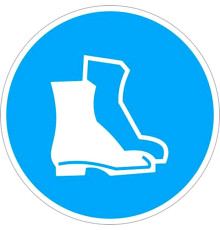 Знак М05 "Работать в защитной обуви", 200x200 мм, пленка