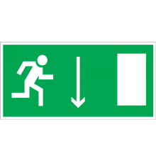 Знак Е09 "Указатель двери эвакуационного выхода (правосторонний)", (Самокл. 150x300)