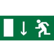 Знак Е10 "Указатель двери эвакуационного выхода (левосторонний)", (Самокл. 150x300)