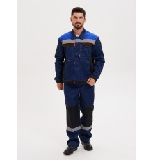 Костюм МОДУЛЬ, куртка+п/к, цв. синий/черн/василек