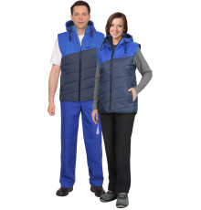 Жилет С-ЭЛЬБРУС утепленный синий с васильковым