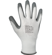 Перчатки нейлоновые с нитриловым покрытием (белый/серый) арт. ArmProtect 3500/NN100