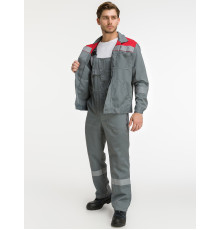 Костюм ЛЕГИОН-2 СОП т.серый/красный (Комплект: куртка и полукомб.)