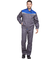 Костюм КАСКАД (кос 592) т.серый-василек (куртка +брюки)