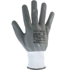 Перчатки нейлоновые с полным нитриловым покрытием белые с серым арт. ArmProtect NN120