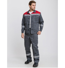 Костюм ЛЕГИОН-1 СОП т.серый/красный (Комплект: куртка и брюки.)