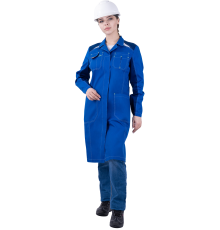 Халат ТУРБО SAFETY летний женский вас/синий (ХАЛ 747)